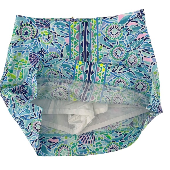 NWT Lilly Pulitzer Marigold Skort Blue Ibiza Open Water Green Pink Mini Size 2 - Picture 6 of 10